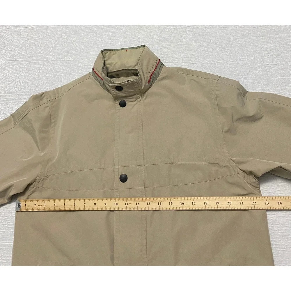 RFT by Rainforest Mens Jacket Full Zip Button Up‎ Khaki Beige Coat Medium